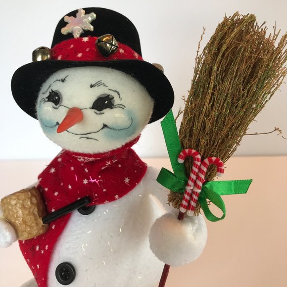 Annalee Christmas Snowman 2006 Broom Corn Cob Pipe Scarf - Picture 4 of 6